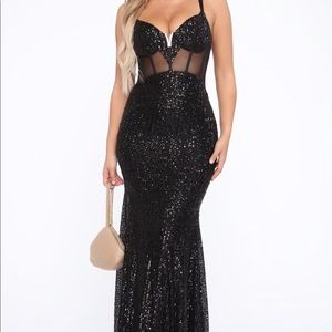 Fashion nova black sequin dress